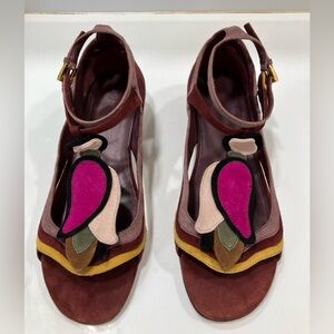 Vintage PRADA 2008 Fairy Suede Flat Sandals Tulip 38